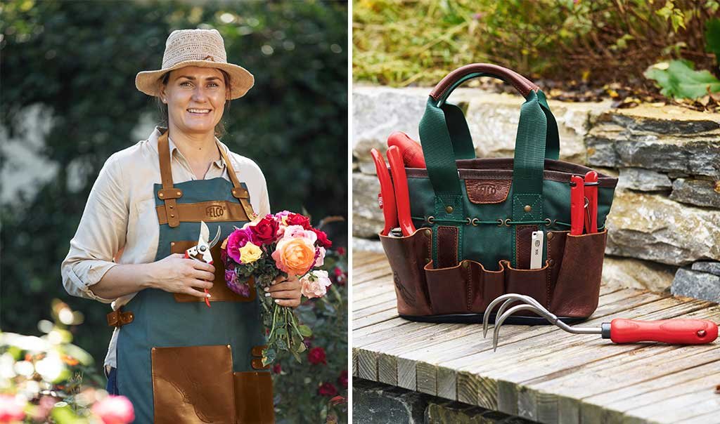 borsa attrezzi e grembiule giardino