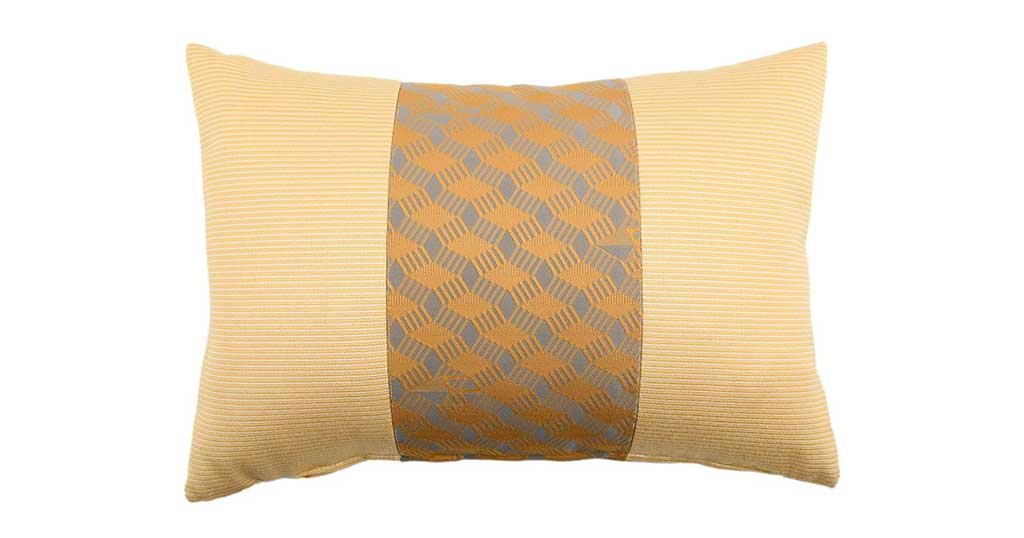 cuscino rettangolare burro bande tessuto jacquard