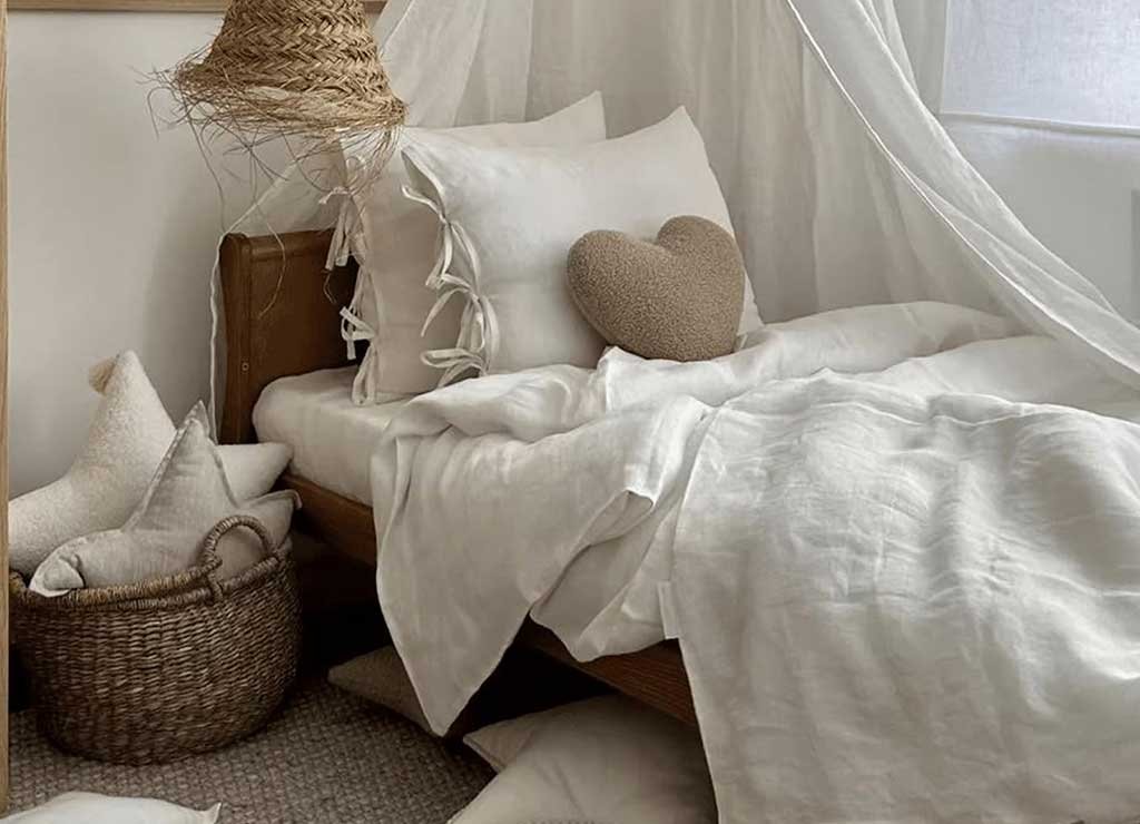 set letto in lino
