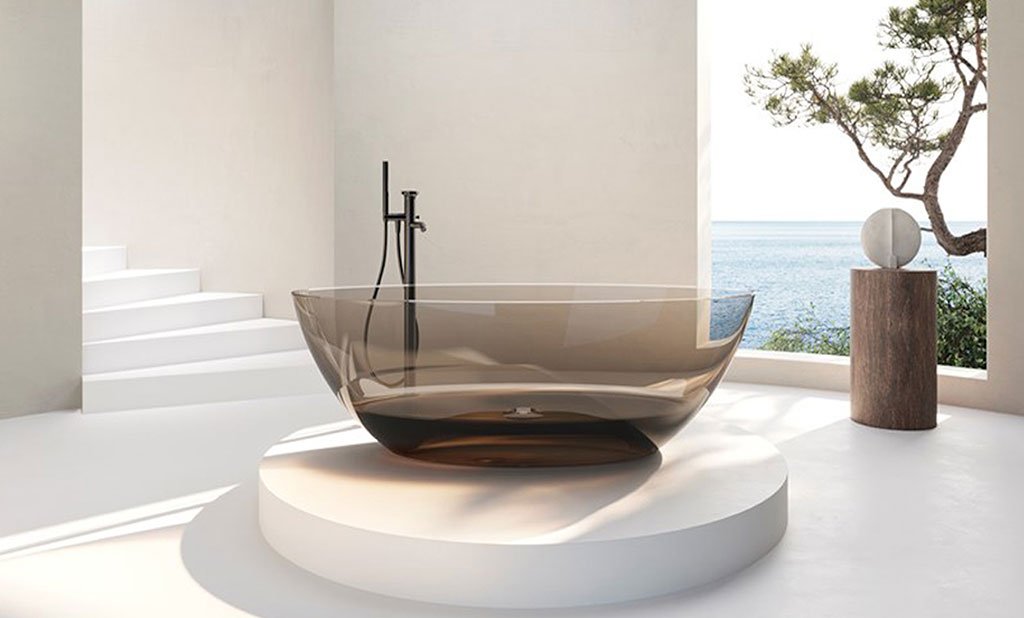 vasca bagno resina trasparente