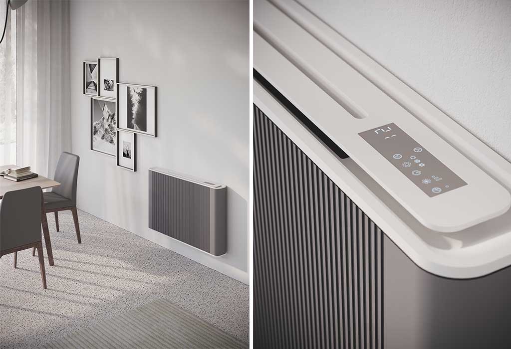ventilconvettore parete grigio