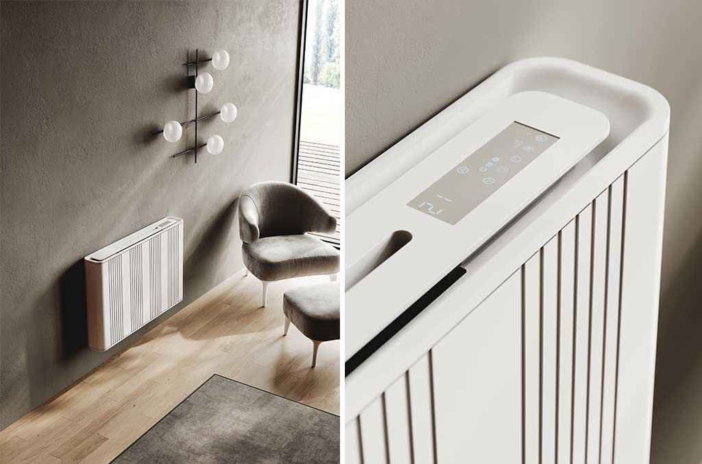 ventilconvettore parete design con termostato digitale