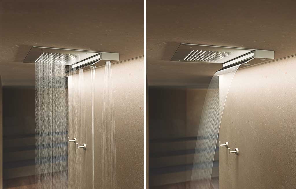 soffione doccia con luce