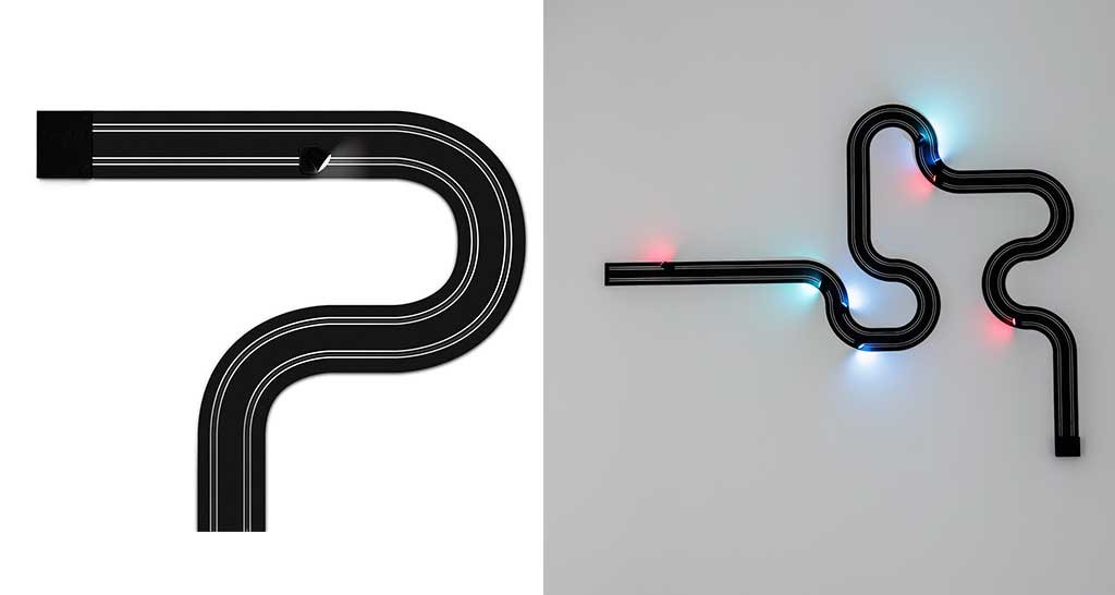 lampada-stile pista automobiline parete