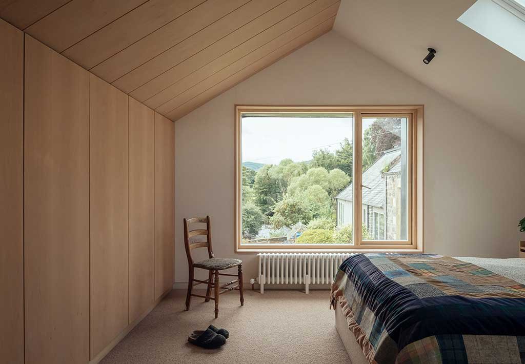 camera-da-letto-padronale-casa-scozzese contemporanea