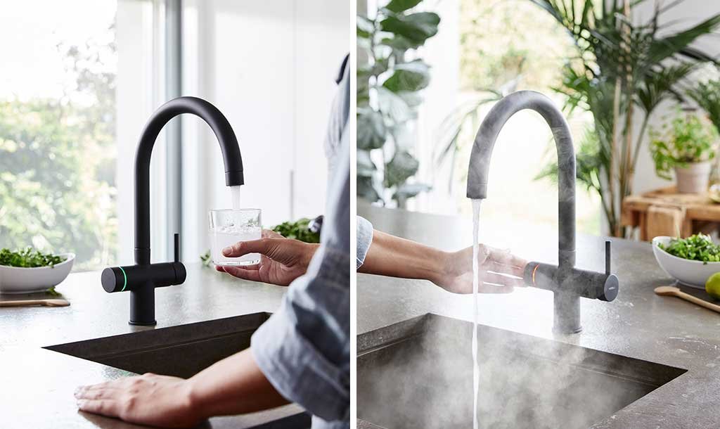 miscelatore-cucina-nero-design acqua fredda e bollente