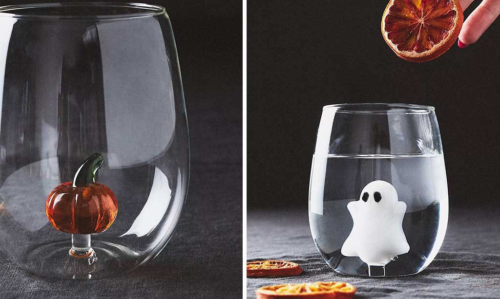 calici da vino senza stelo motivo halloween