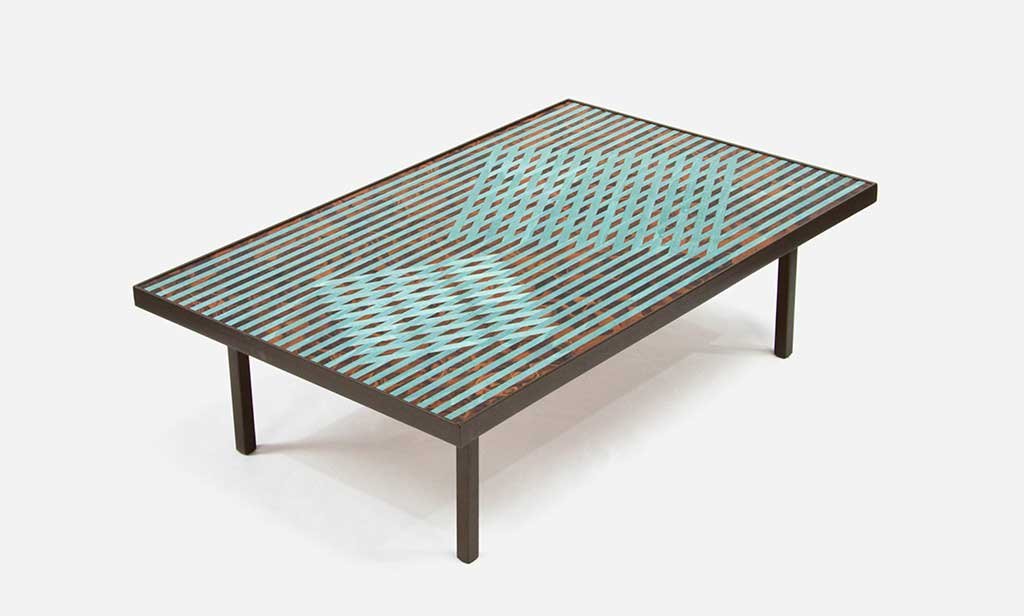 tavolino da caffe con lavorazione intarsio