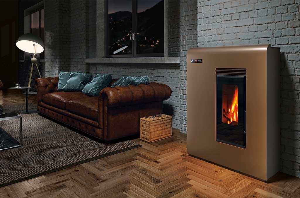 stufa a pellet forme arrotondate autonomia 25h