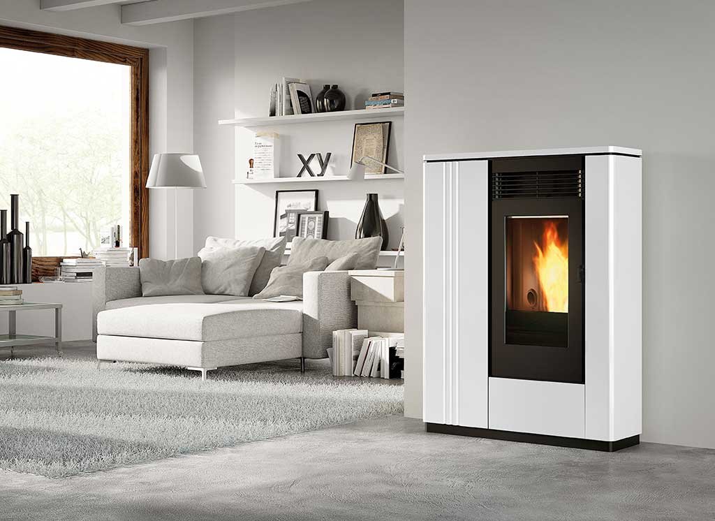 stufa pellet corpo ghisa e profondit minima extra slim