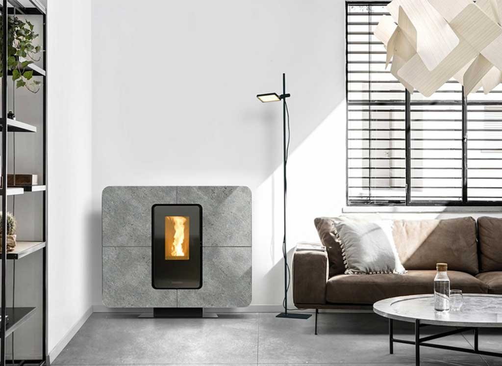 stufa-pellet-canalizzabile rivestimento-gres 