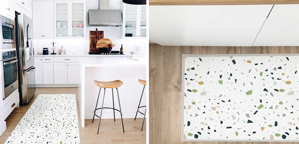 tappeto vinile cucina effetto terrazzo veneziano
