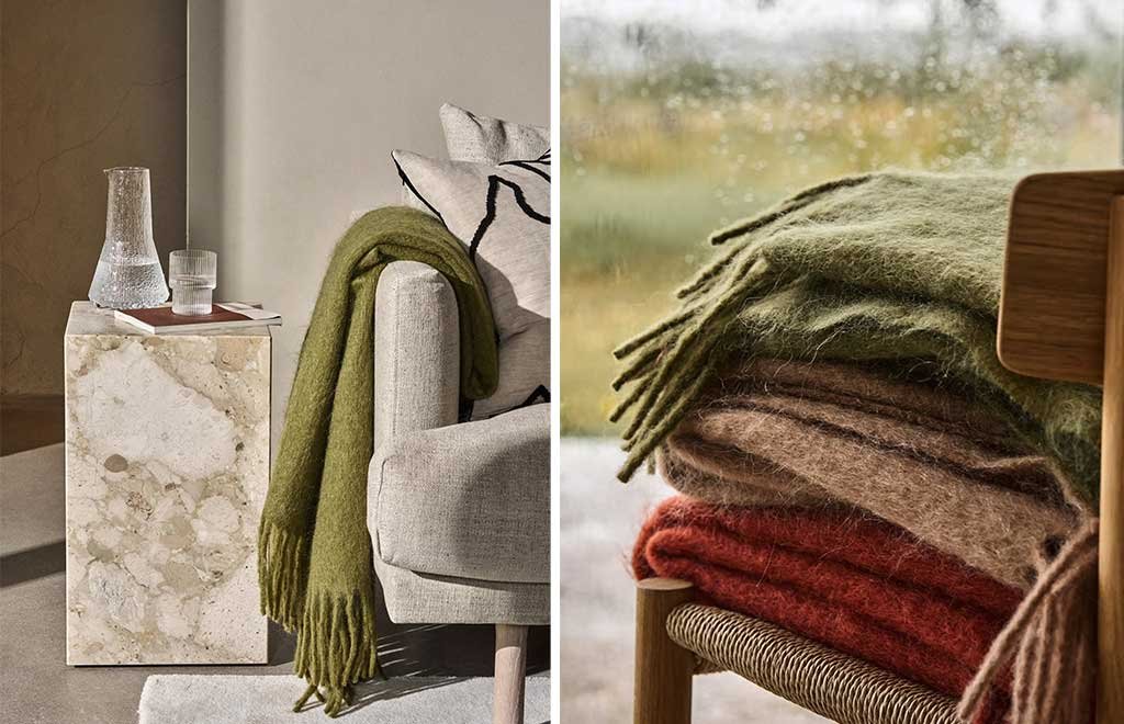 plaid colorati in mohair