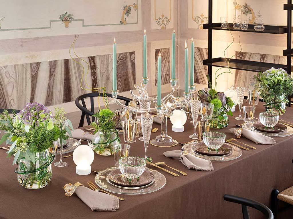 candelabro vetro artistico