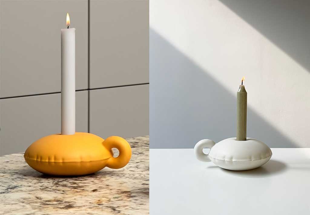 porta candela in ceramica colorata