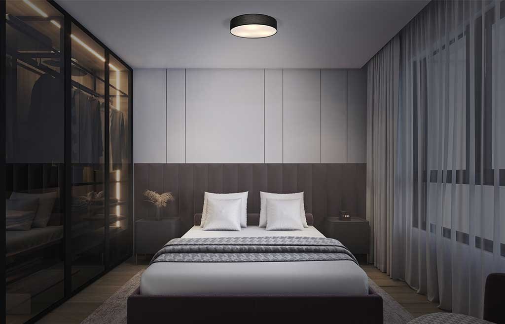 lampada da soffitto rotonda diffusore morbido struttura metallo verniciato