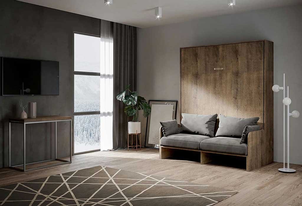 letto-a-scomparsa-colore-noce chiuso