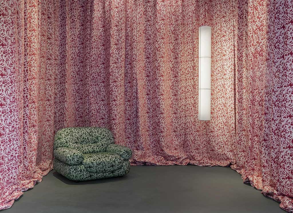 esposizione tessuto naturale tecnica lampasso