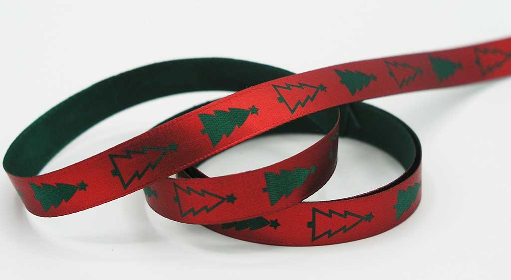 nastro-regalo-alberelli-natale doppio raso verde rosso