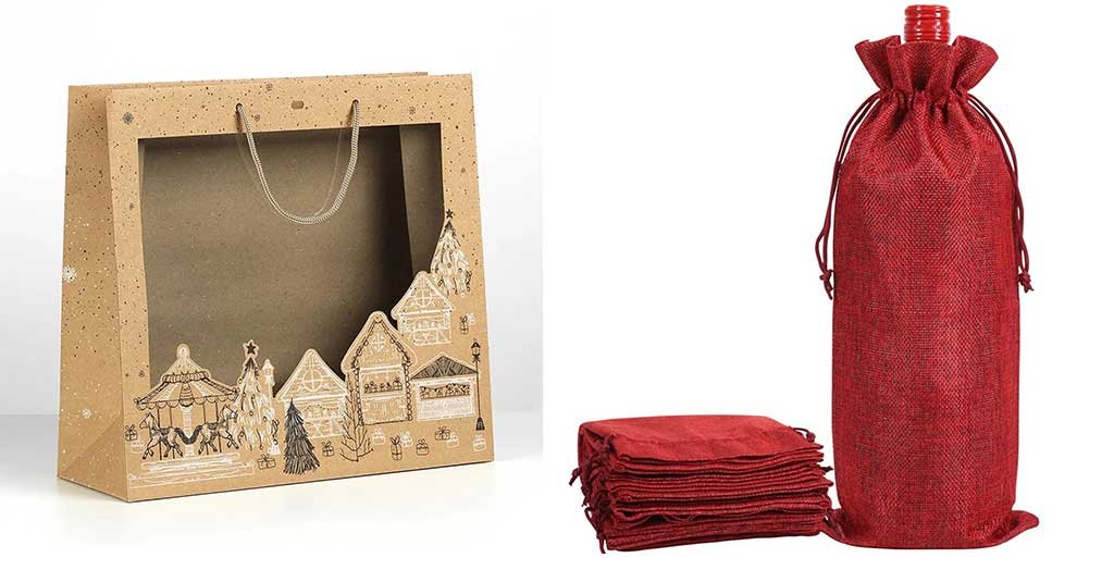 shopper-natale-e-sacchetto-portabottiglia-rosso