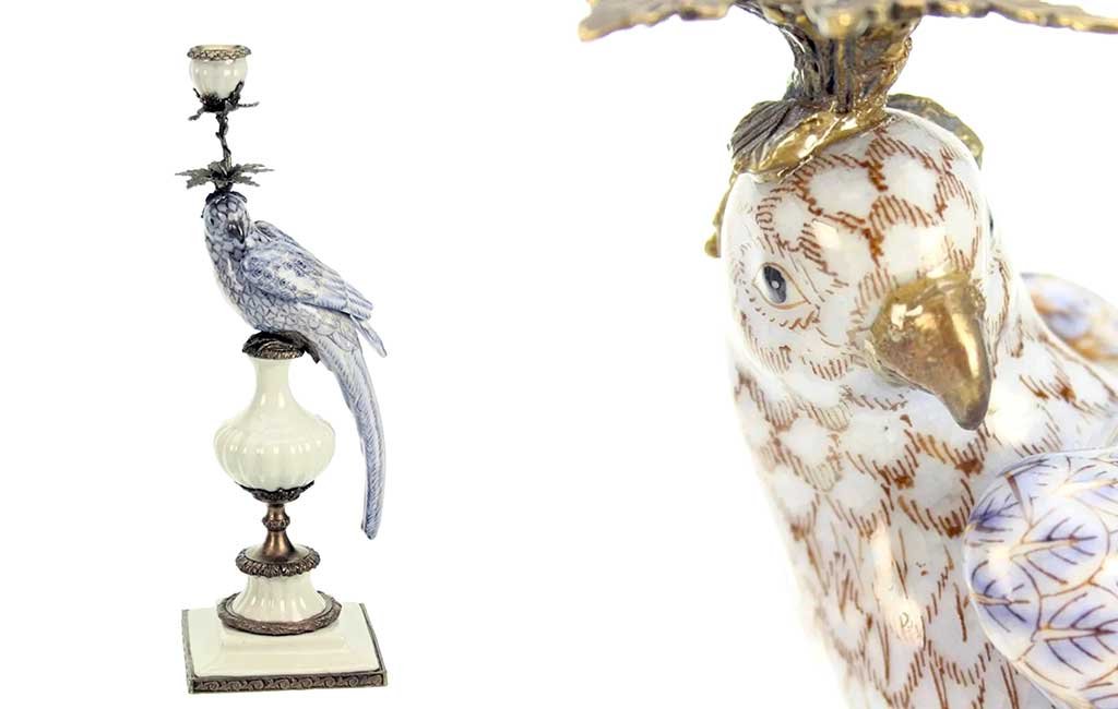 candelabro-ceramica-forma-pappagallo