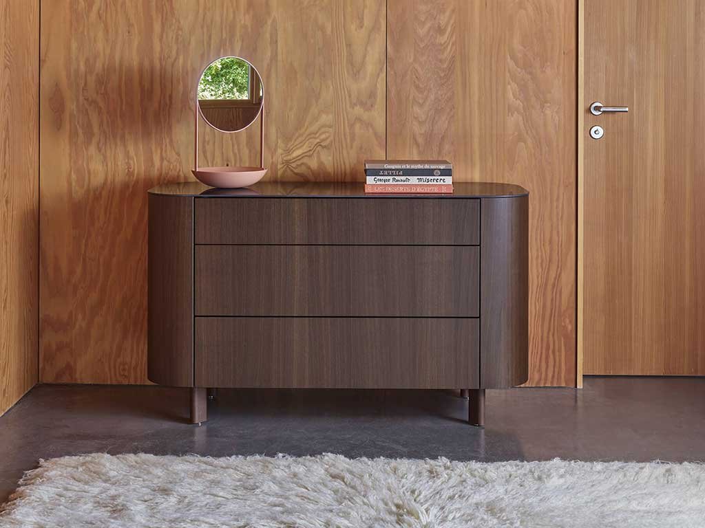 cassettiera 3 cassetti arrotondata