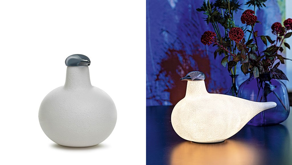 lampada da tavolo forma uccello policarbonato