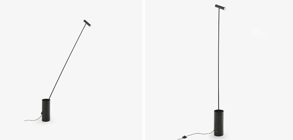 lampada-lettura-stelo inclinabile nera di design