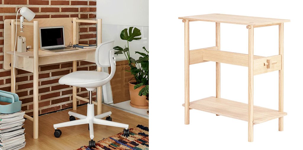 scrivania legno naturale