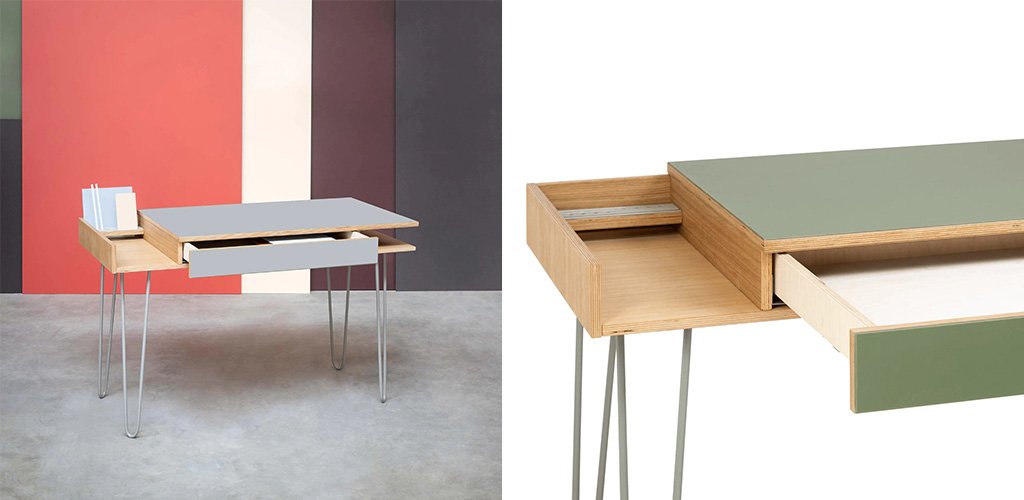 scrivania fatta a mano materiali naturali