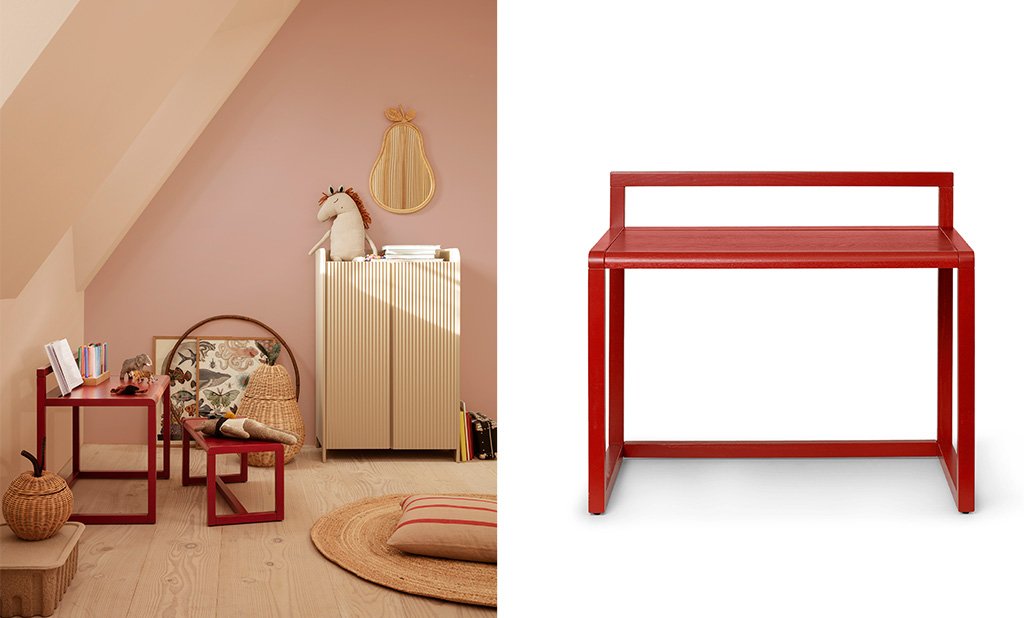 scrivania per bambini rossa
