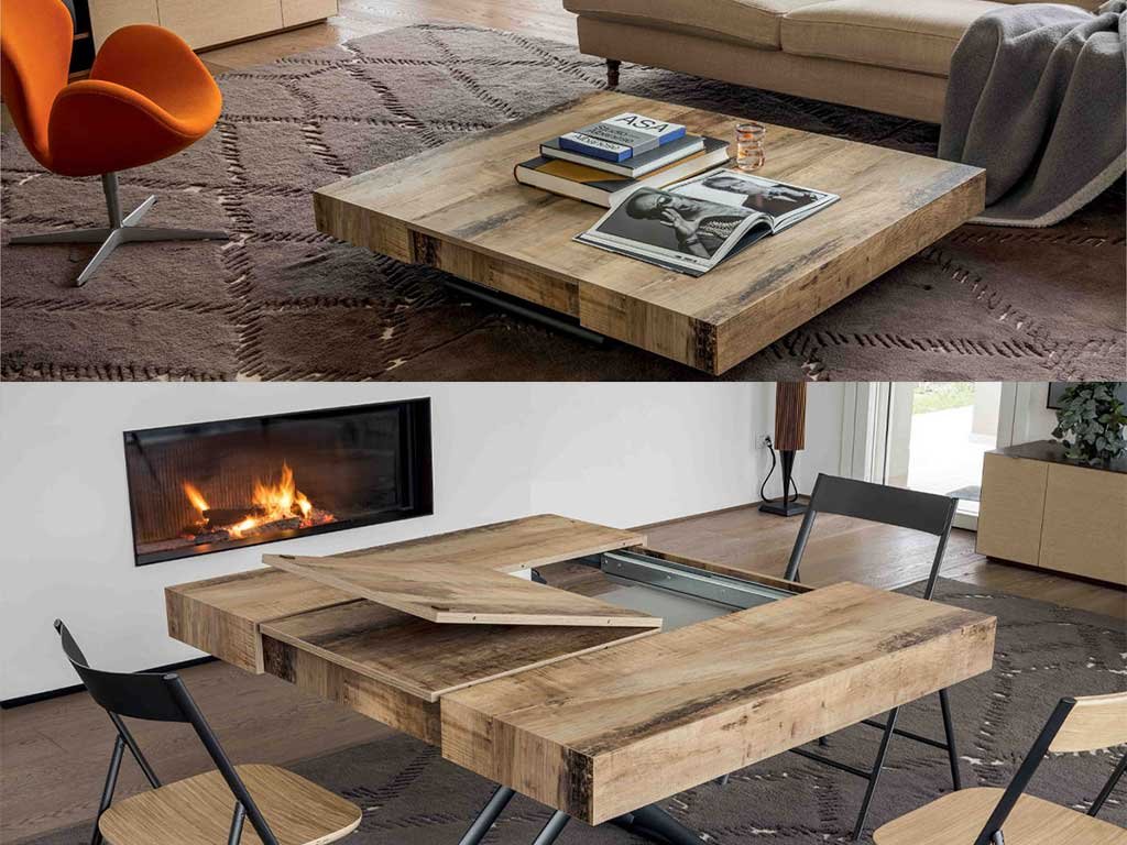 tavolino da salotto trasformabile in tavolo normale