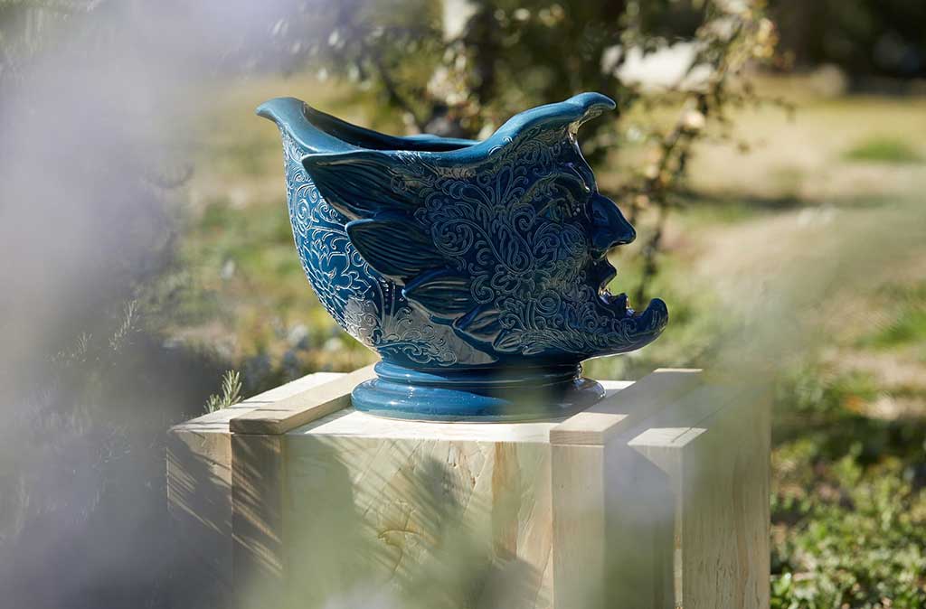 decoro-raffaellesco vaso ceramica blu