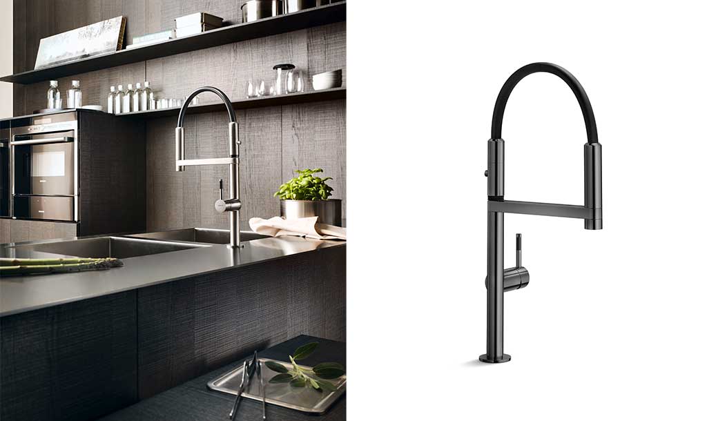 miscelatore cucina design snodato e doccetta