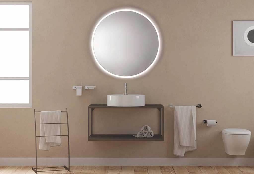 specchio tondo retroilluminato