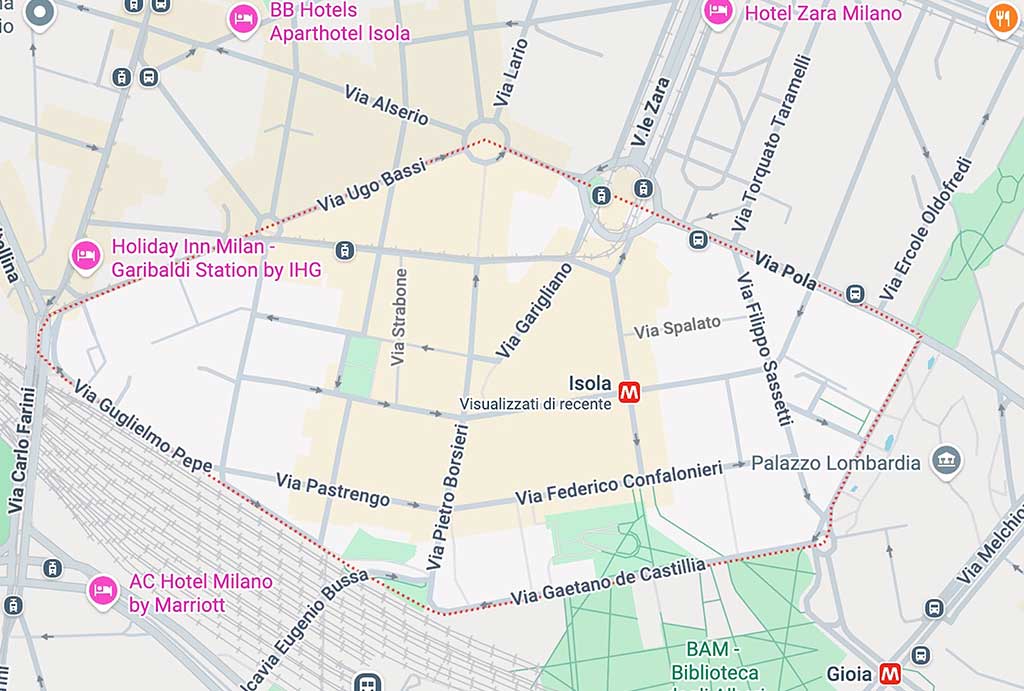 mappa distretto isola milano