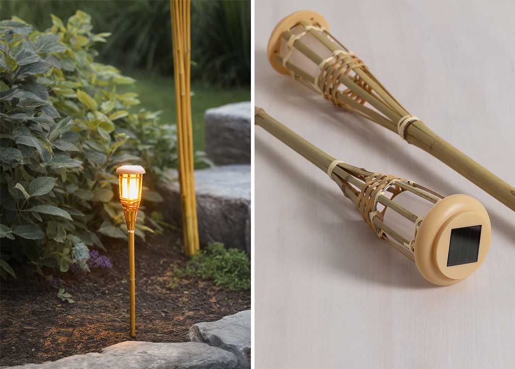 torcia led solare giardino