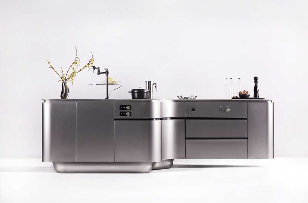 cucina acciaio inossidabile giapponese design