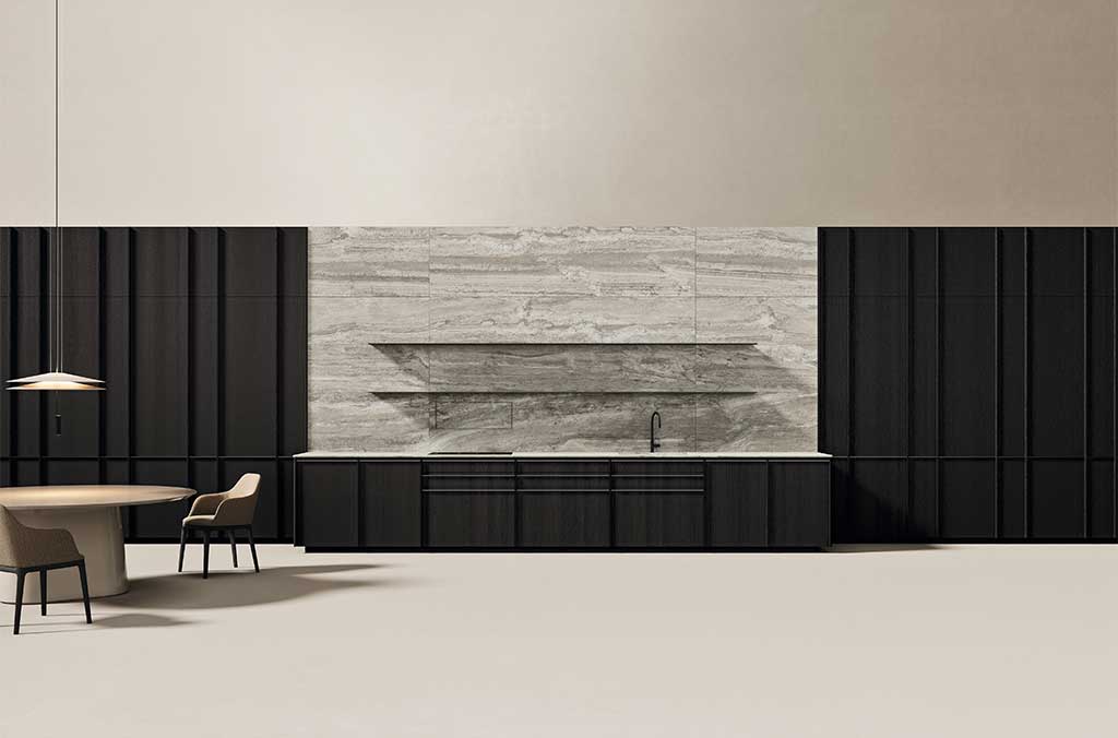 cucina design rovere nero modulare