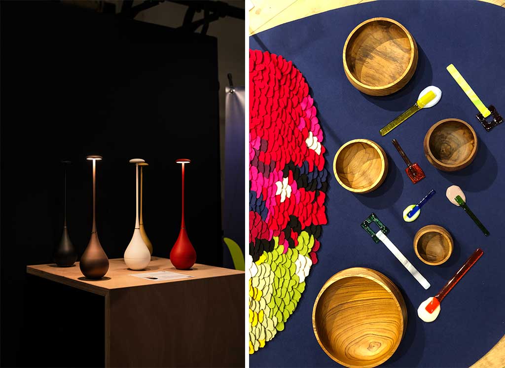 lampada-dondolina-tappeto-feltro-e-tableware-legno vetro