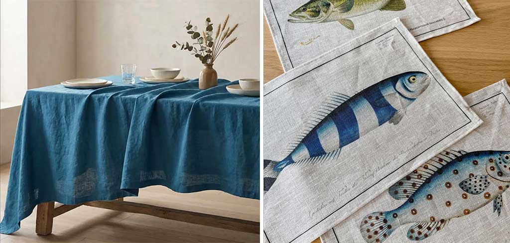 tovaglia-lino-blu-e-tovaglioli-decoro-pesce