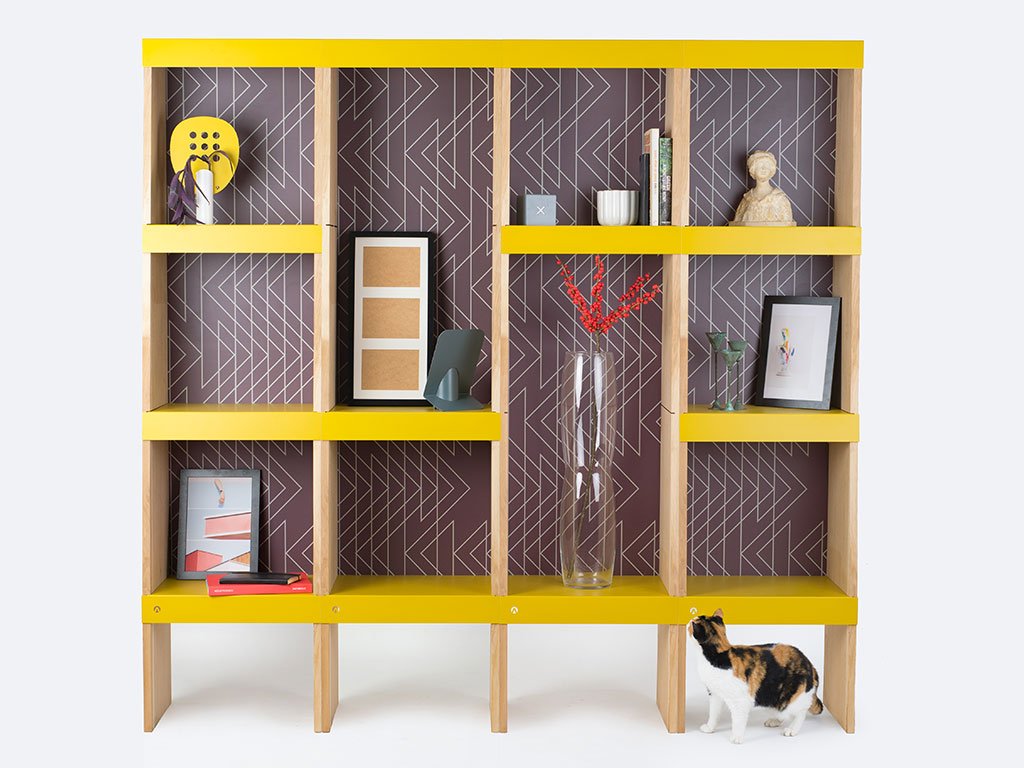 libreria design legno metallo