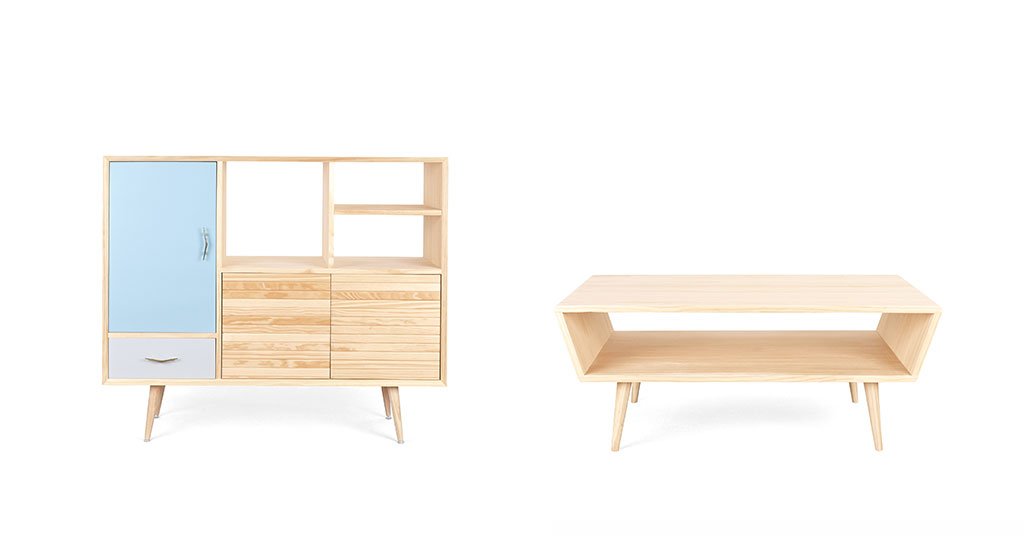 mobili design legno colorato