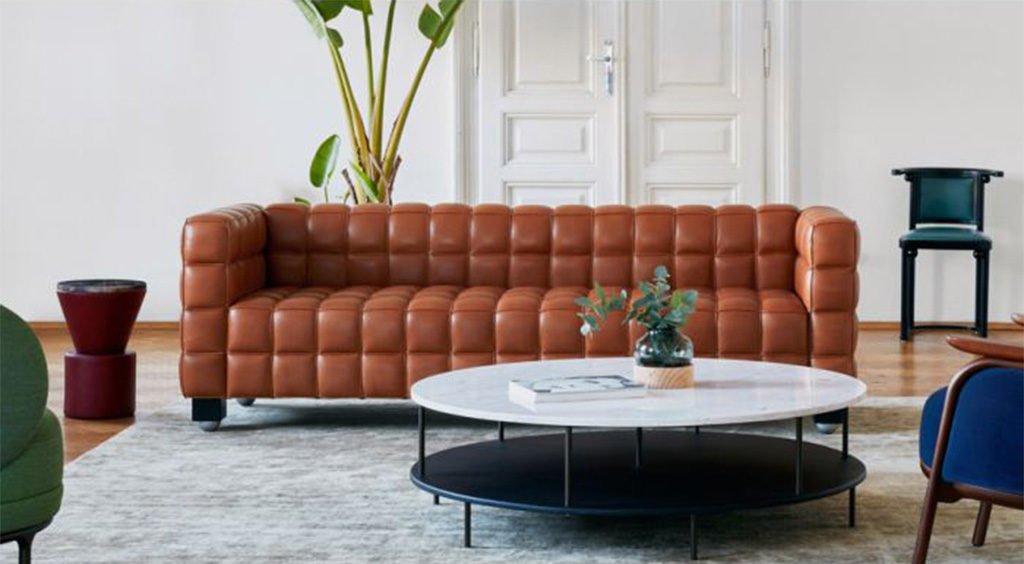 hoffmann brown leather sofa