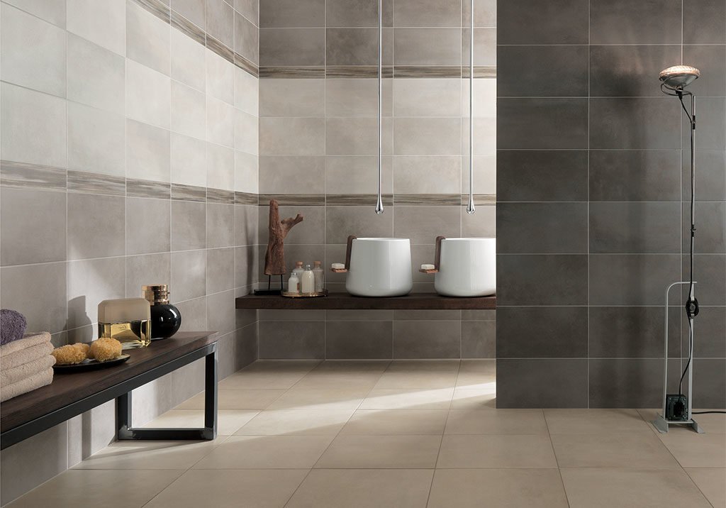 piastrelle bagno effetto cemento