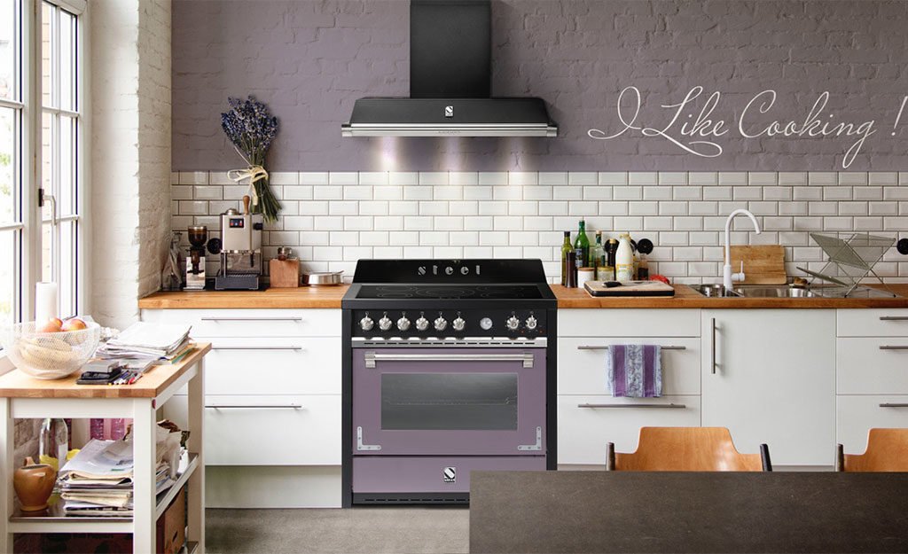 cucina freestanding acciaio nero