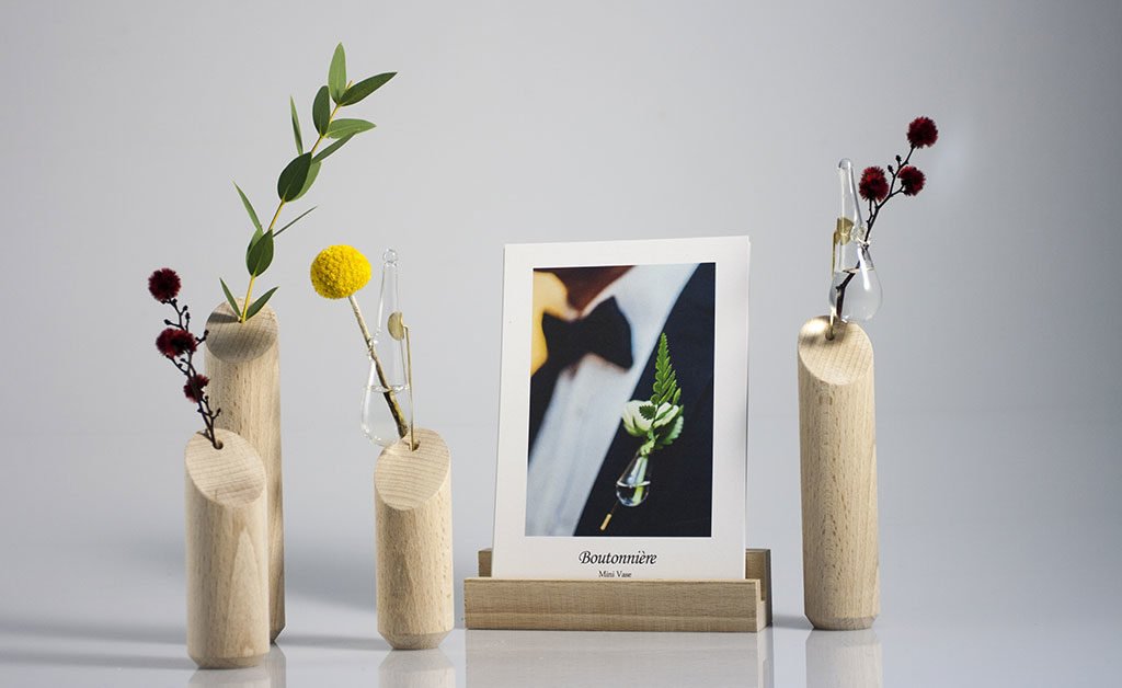 design legno vasi e portafoto