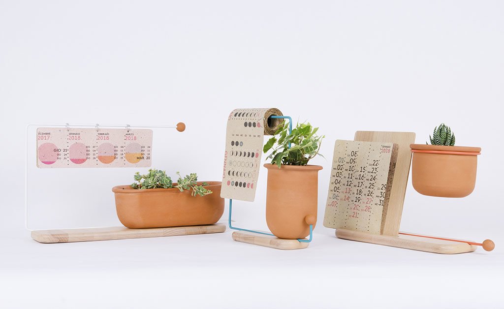 vasi piante con calendario