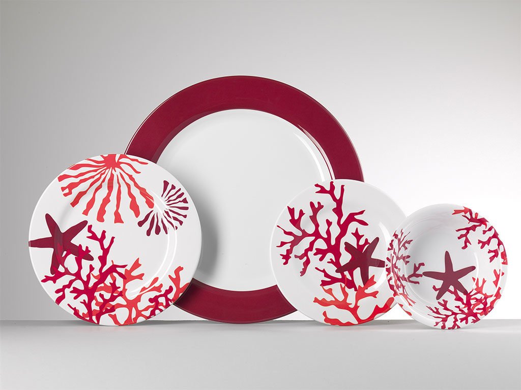 piatti decorazione corallo rosso