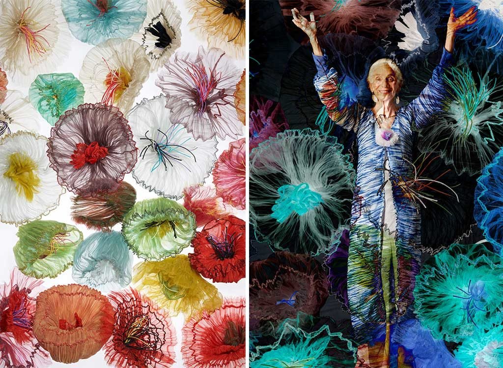fiori tessuto abito colorato donna